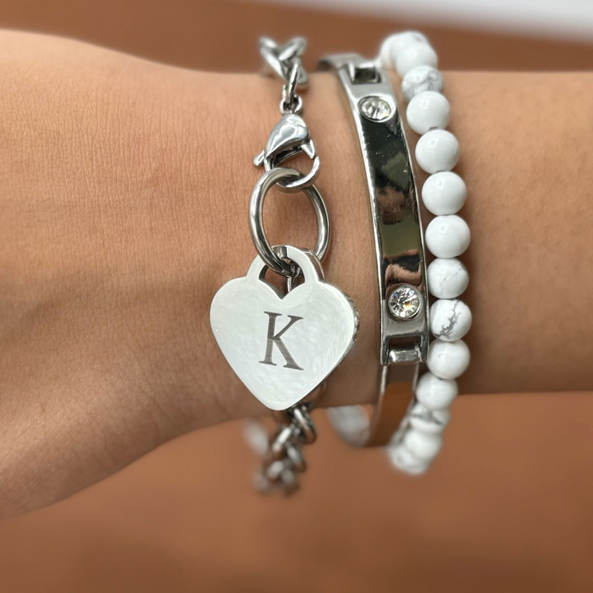 Stainless Steel Blank Heart Bracelet/Anklet