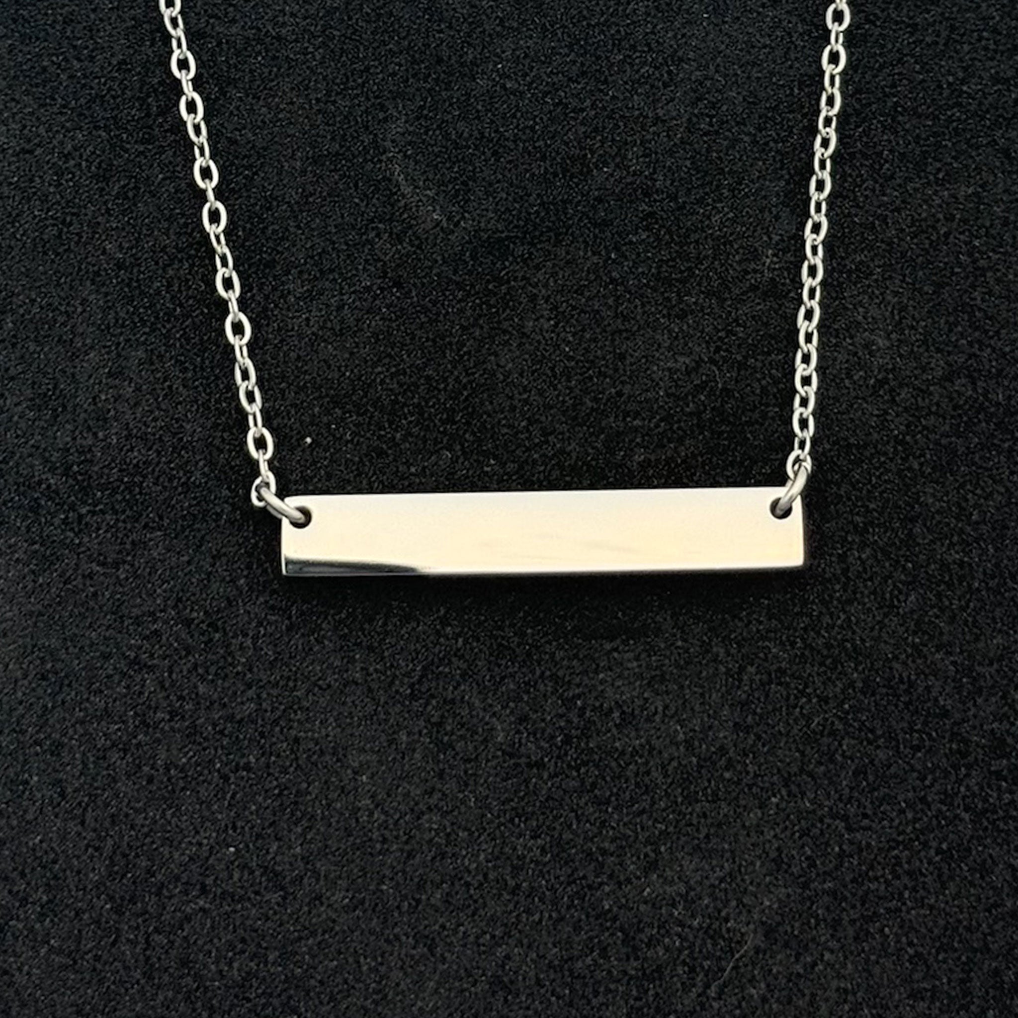 Horizontal Stainless steel Engravable Necklace